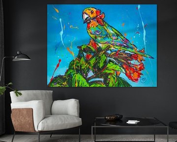 Tropical bird Aruba by Happy Paintings