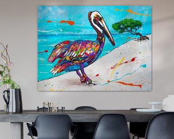 Pelican in Aruba by Happy Paintings