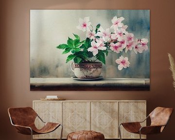 Bloem in een bloempot schilderij illustratie van Animaflora PicsStock