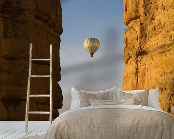 Hot air balloons in the morning sky in Cappadocia, Turkey by Johan Zwarthoed