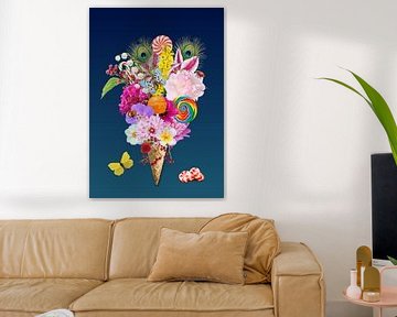 Ice cream cone with flowers by Postergirls