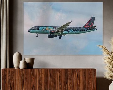 Airbus A320 der Brussels Airlines mit der Tintin-Lackierung.