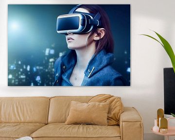 Vrouw met VR-bril, illustratie van Animaflora PicsStock