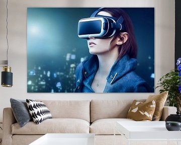 Vrouw met VR-bril, illustratie van Animaflora PicsStock