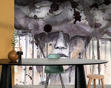 Dunkle Gedanken wildes Aquarell