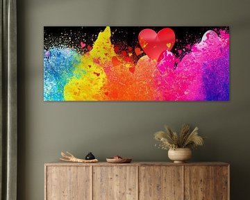 Splash cœur avec illustration en couleur sur Animaflora PicsStock