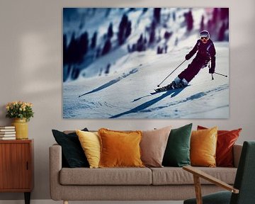 Skiën in de Alpen Illustratie van Animaflora PicsStock