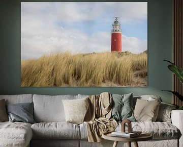 Leuchtturm von Texel von den Dünen aus von PIX on the wall