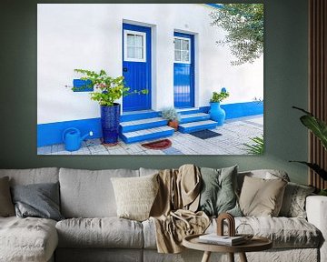 Blauw en wit in de Alentejo, Portugal van Adelheid Smitt