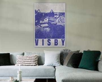 Stadtbild von Visby in Schweden von DEN Vector