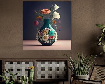 Floating flower in a vase by Natasja Haandrikman