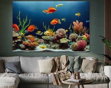 Koraalrif en vissen, Kunstillustratie van Animaflora PicsStock