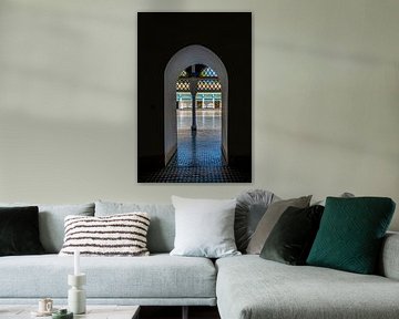 View through a door at the Bahia Palace in Marrakech in Morocco by Rene Siebring