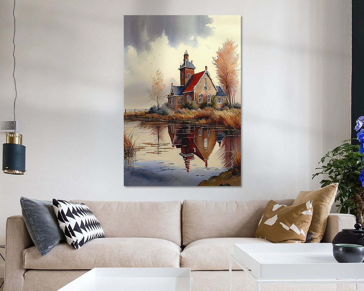 Voorbeeld van het werk in een kamer