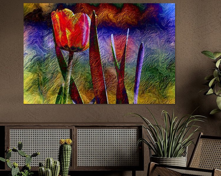 Voorbeeld van het werk in een kamer