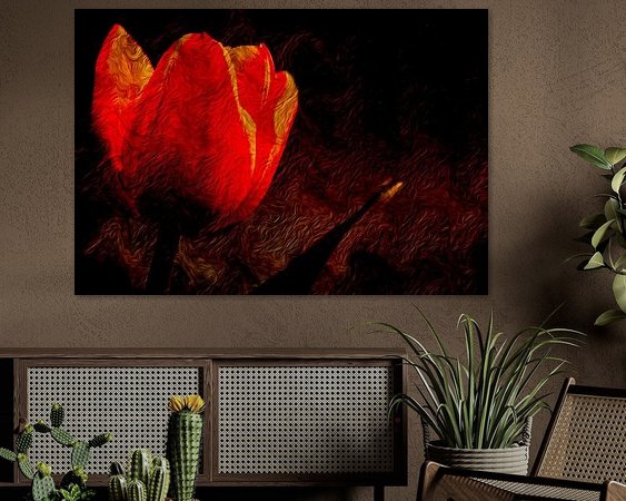 Voorbeeld van het werk in een kamer