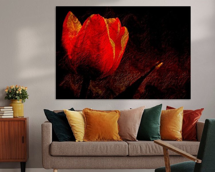 Voorbeeld van het werk in een kamer