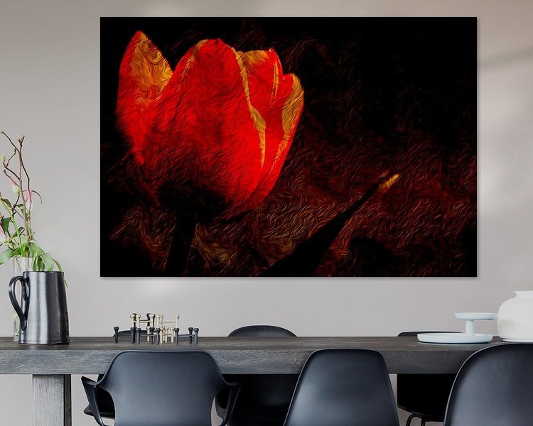 Voorbeeld van het werk in een kamer