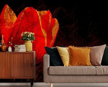 Voorbeeld van het werk in een kamer