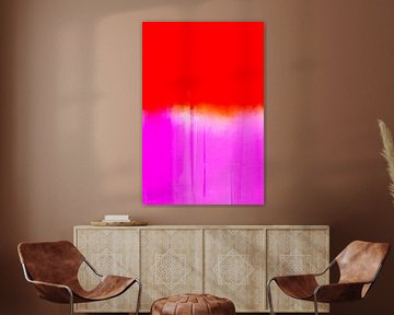 Modern abstract in rood en roze van Studio Allee