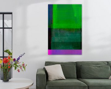 Modern abstract in warme neonkleuren van Studio Allee