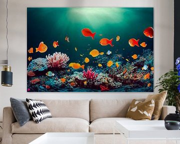 Oceaan onderwaterwereld met koralen en vissen Illustratie van Animaflora PicsStock