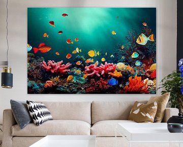 Oceaan onderwaterwereld met koralen en vissen Illustratie 01 van Animaflora PicsStock