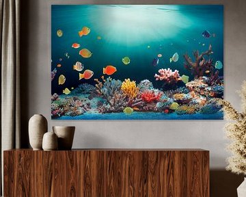 Oceaan onderwaterwereld met koralen en vissen Illustratie 02 van Animaflora PicsStock