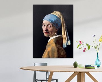 Girl with a Pearl Earring as Granny by Maarten Knops