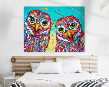 Happy burrowing owls Aruba by Happy Paintings