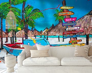 Palm Beach Aruba van Happy Paintings