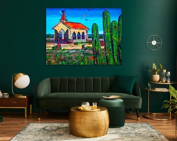 Alta Vista Chapel Aruba by Happy Paintings