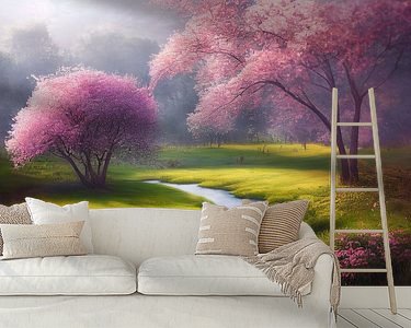 Voorbeeld van het werk in een kamer