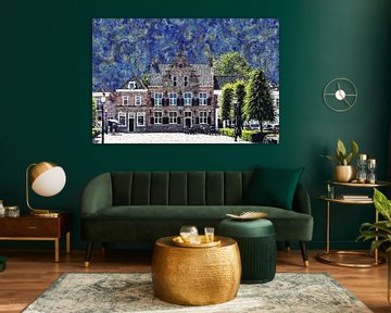 Voormalig hotel Het Raedthuys in Sint-Maartensdijk (kunst, Van Gogh stijl) van Art by Jeronimo