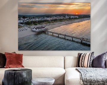 Pier op Ahlbeck strand bij zonsondergang van Markus Lange