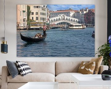 Venetië, gondel, Canal Grande en Rialtobrug