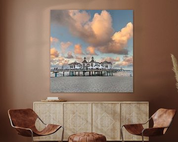 Seebrücke am Strand von Sellin bei Sonnenuntergang von Markus Lange