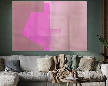 Abstract in roze, bruin en beige van Studio Allee