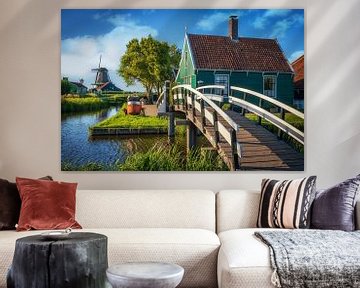 Mill and old barrel making shop at Zaanse Schans in Zaandam