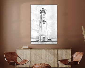 Leuchtturm von Noordwijk am Meer von eric van der eijk