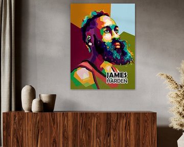 Amazing Players Basketball dans l'affiche Pop art JAMES HARDEN van miru arts