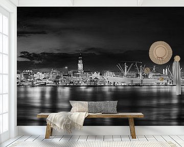 Hamburg Skyline , limited Edition in black white by Manfred Voss, Black-White Photography