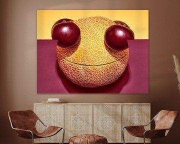 Happy Fruit Melon Plum sur Martijn Hoogendoorn