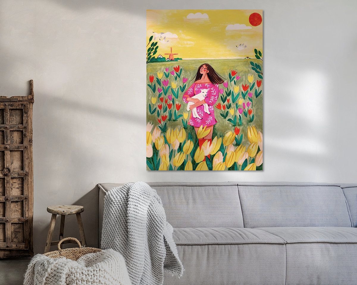 Voorbeeld van het werk in een kamer