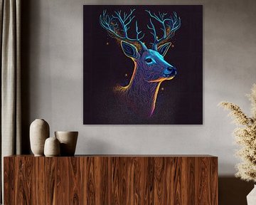 The magic of a Deer's fluorescent head by Edsard Keuning