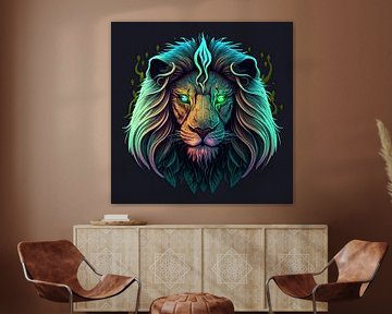 The magic of a Lion's fluorescent head by Edsard Keuning