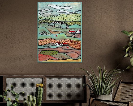 Voorbeeld van het werk in een kamer