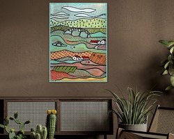Voorbeeld van het werk in een kamer