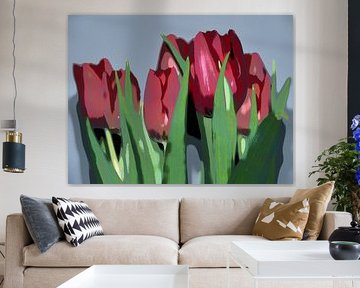 Tulpen in posterstijl
