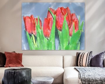 Tulpen in aquarel look